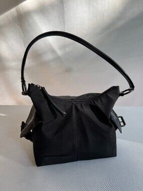 Coccinelle Black Fabric & Leather Shoulder Bag Made in ItalyStylish Coccinelle s